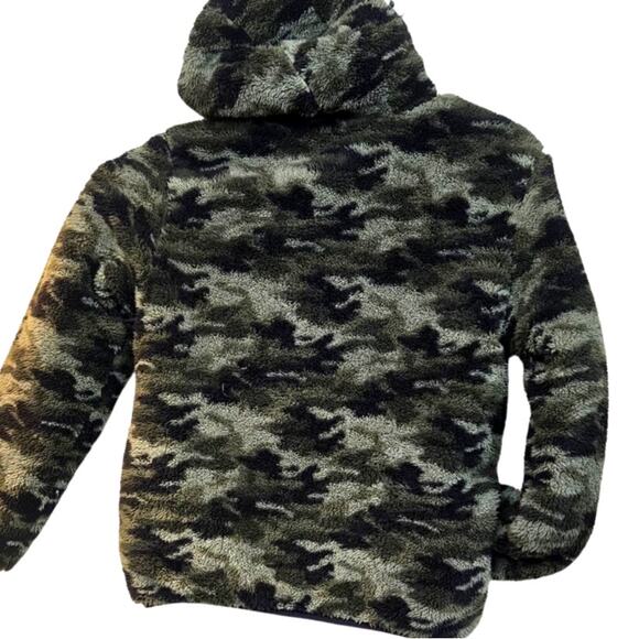 Eddie Bauer Reversible Puffer Jacket Kids L‎ 14/16 Black Camo Hooded Winter Coat - Picture 5 of 16